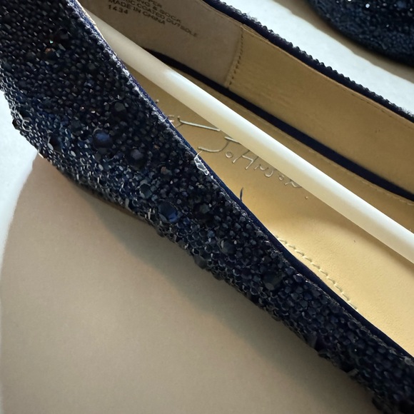 Dazzling Royal/Navy Blue Rhinestoned Women's Flats - Picture 8 of 9